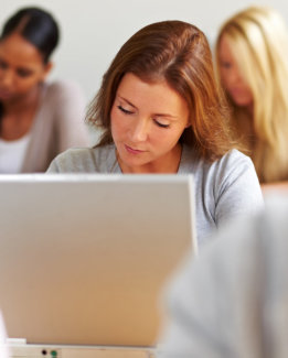woman taking down notes